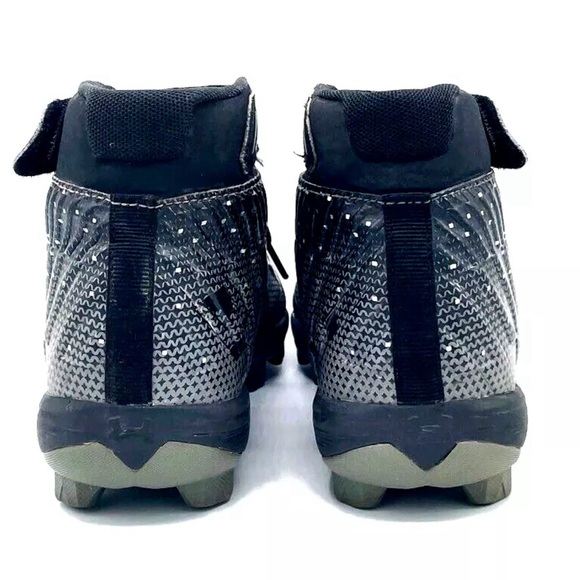 UNDER ARMOUR HARPER 2 Baseball Size 4.5 Shoes Boys Black Gray Cleats 1297306-001 - Picture 5 of 16